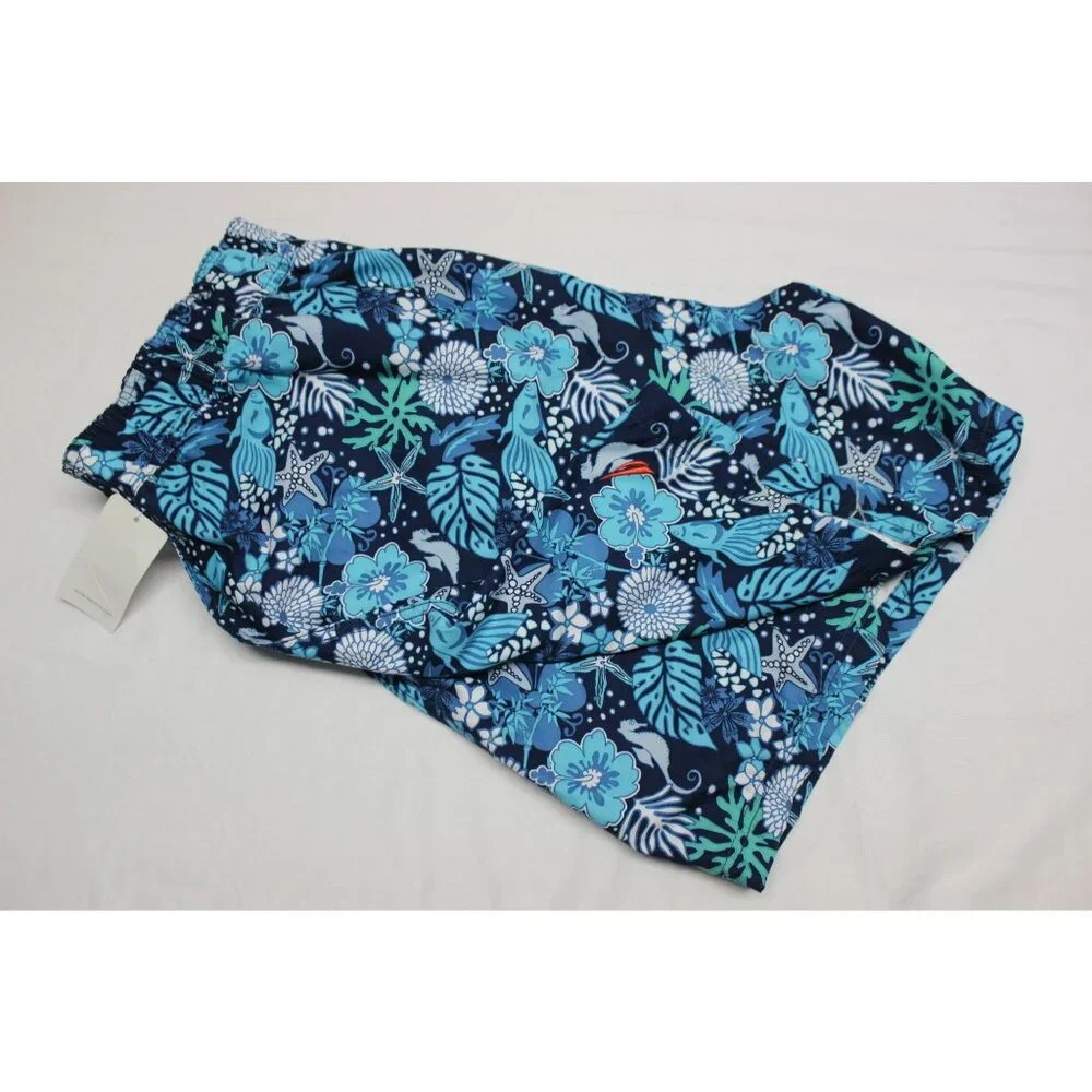 Nautica men's blue mesh‎ lined Hawaiian board shorts swim trunks L